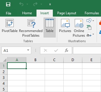 cara membuat tabel di excel