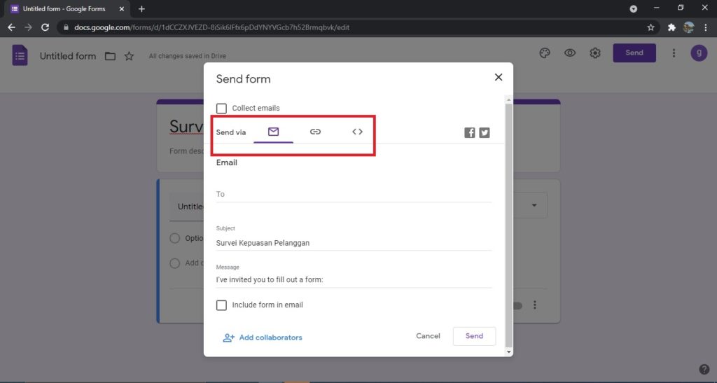 cara membuat kuesioner di google form